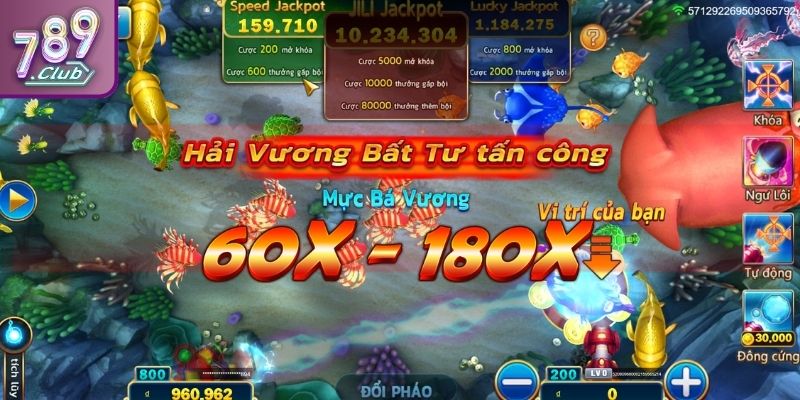 Bắn Cá Jackpot 789CLUB Chơi Cực Đã Săn Thưởng Siêu Hấp Dẫn 2 Tính năng tích lũy bắn cá Jackpot 789CLUB